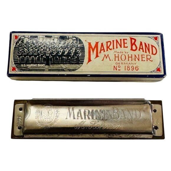 Vintage Hohner Marine Band Harmonica No. 1896 Germany Key of “G” - Picture 1 of 8